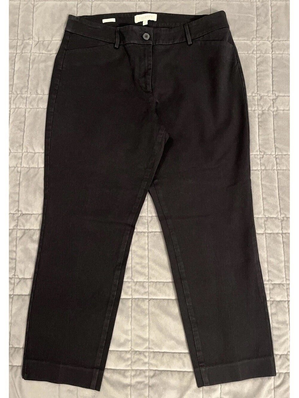 Talbots Women’s Curvy High Rise Capri Pants Sz 12 Stretch Black Office Work